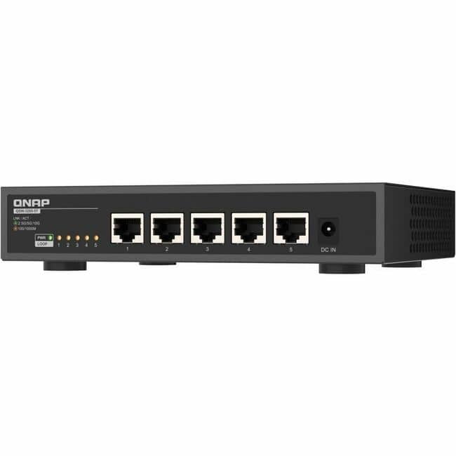 QNAP - QSW-3205-5T Ethernet Switch - 5 Ports - 10 Gigabit Ethernet - 10GBase-T - 2 Layer Supported - 36 W Power - Unknown