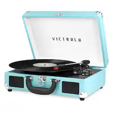 Front. Victrola - Bluetooth Stereo Turntable - Turquoise.