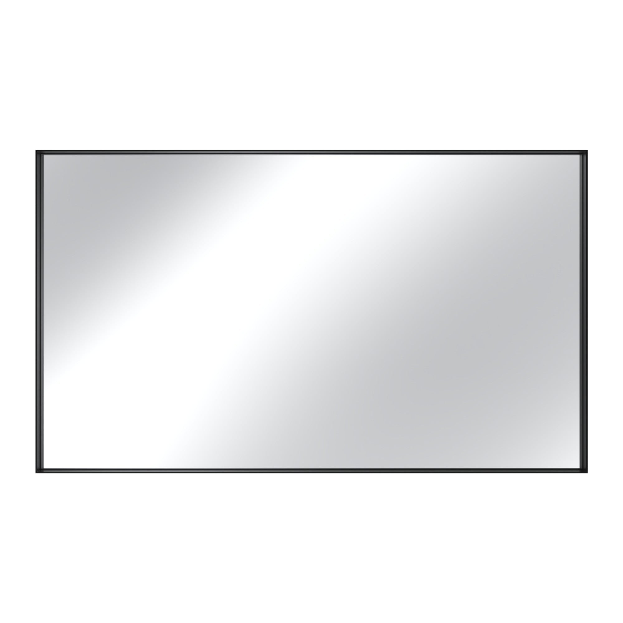 Boyel Living - 55 x 30 in Rectangle Square Right-Angle Mirror with Matte Black Aluminum Frame
