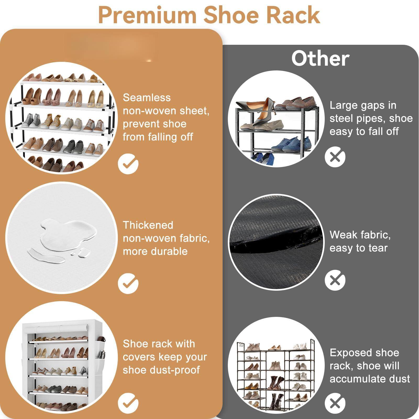 Refined Abode Design Shoe Rack With Cover Organizer Storage For 20 24 ...