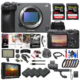 Sony - FX3 Full-Frame Cinema Camera + 4K Monitor + 2 x 64GB Card + Bag + More