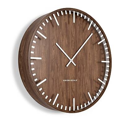 Alt View 1. Union & Scale - Essentials Wall Clock, Wood, 16" - Espresso.