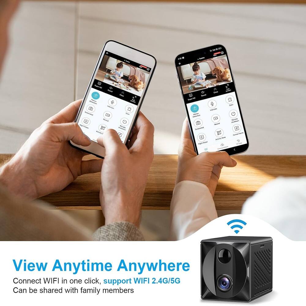 View Anytime Anywhere  
Connect WIFI in one click, support WIFI 2.4G/5G  
Can be shared with family members