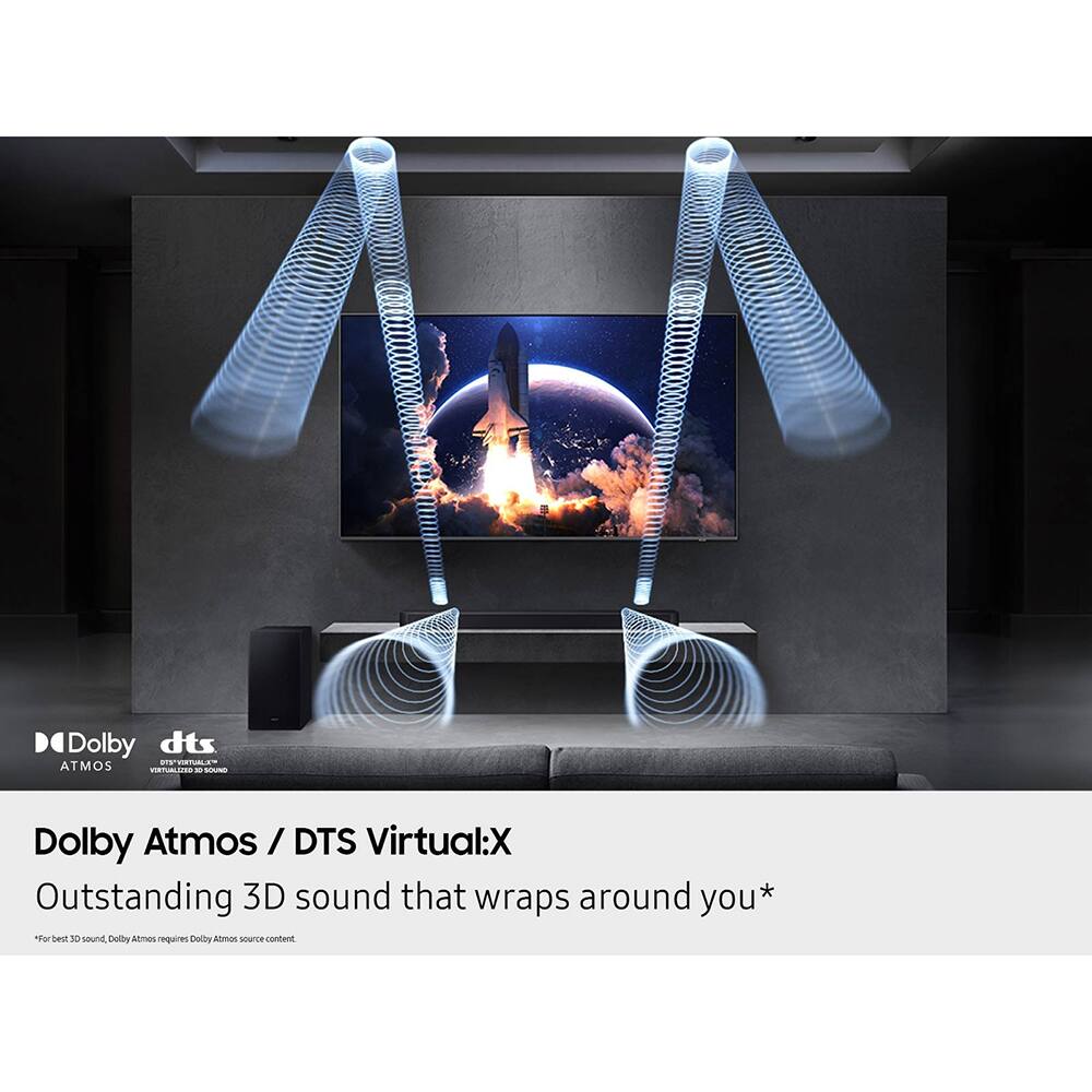 Dolby Atmos / DTS Virtual:X  
Outstanding 3D sound that wraps around you*  

*For best sound, Dolby Atmos requires Dolby Atmos source content.