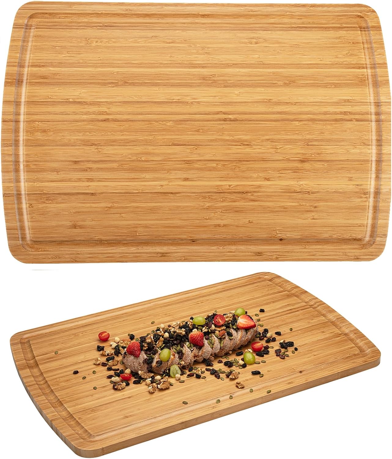 GARVEE - 30 Inch Extra Large Bamboo Cutting Board for Kitchen, Wooden Stove Top Cover Noodle Board
