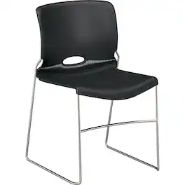 HON - Olson High-Density Stacking Chair, Shell - Onyx