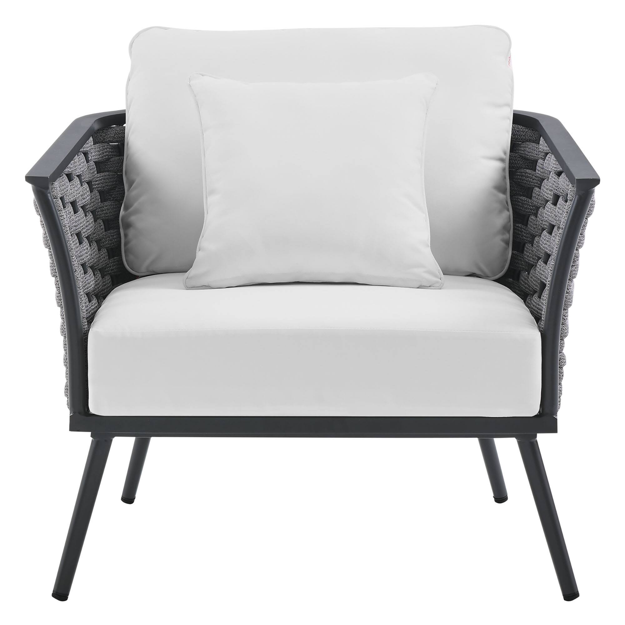 Alt View 1. Modway - Stance Outdoor Patio Aluminum Armchair by Modway - Gray White.