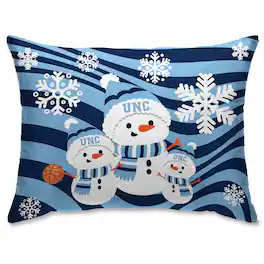 Pegasus - North Carolina Tar Heels 20'' x 26'' Holiday Snowman Bed Pillow - Multicolor