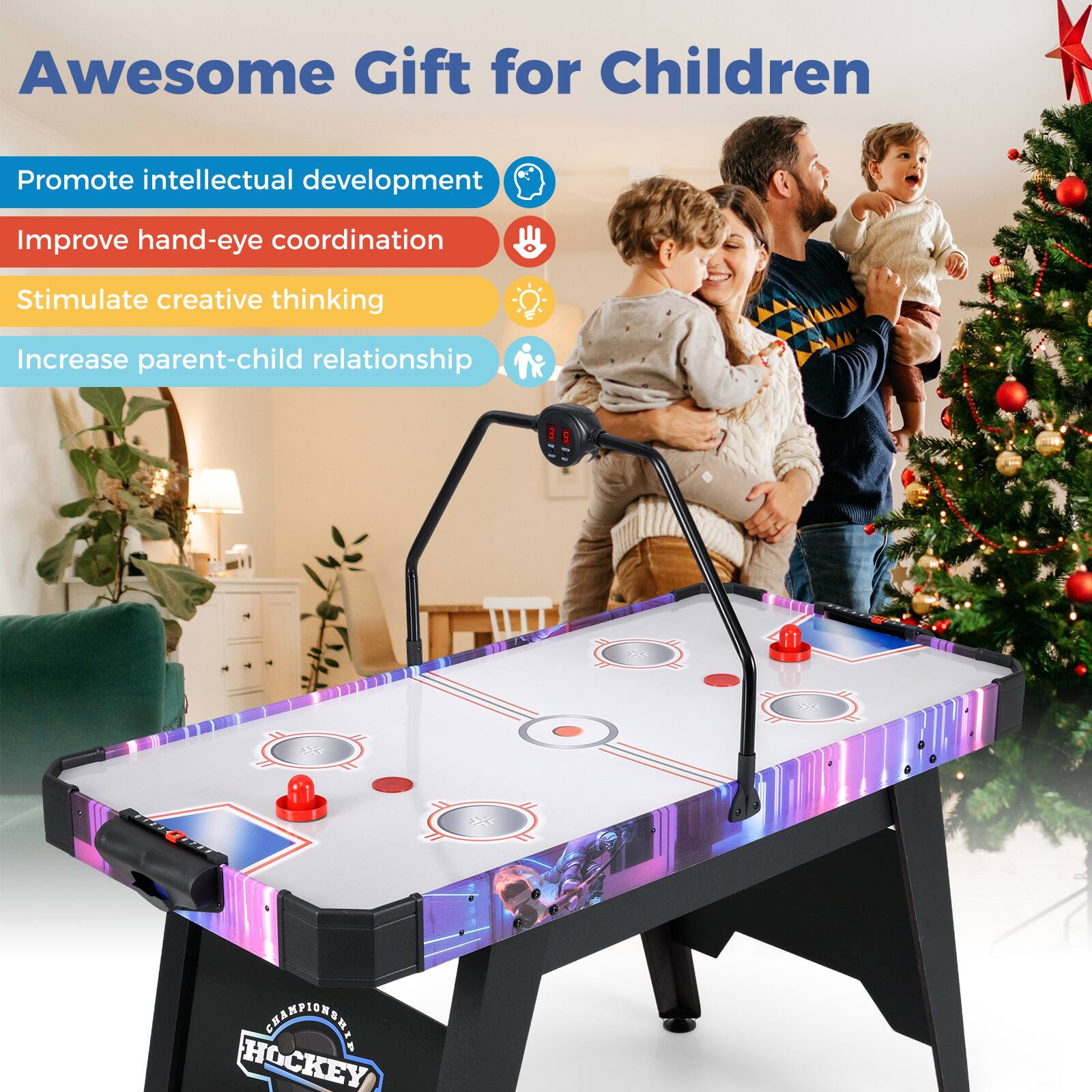 Awesome Gift for Children

- Promote intellectual development
- Improve hand-eye coordination
- Stimulate creative thinking
- Increase parent-child relationship

CHAMPIONS HOCKEY