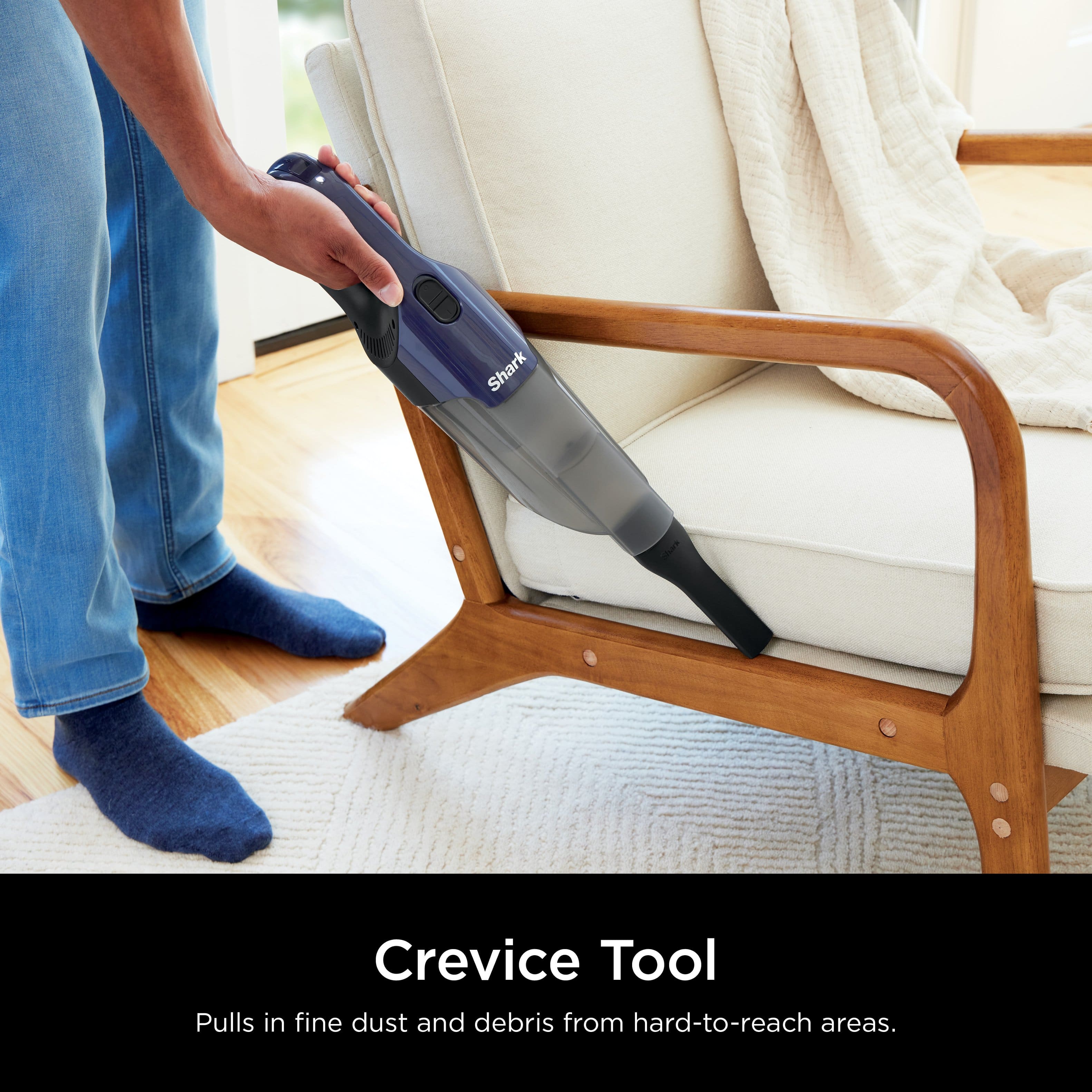 Shark Crevice Tool: Pulls in fine dust and debris from hard-to-reach areas.