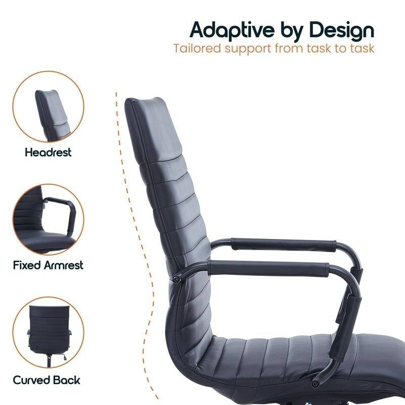 Adaptive by Design  
Tailored support from task to task  

- Headrest  
- Fixed Armrest  
- Curved Back