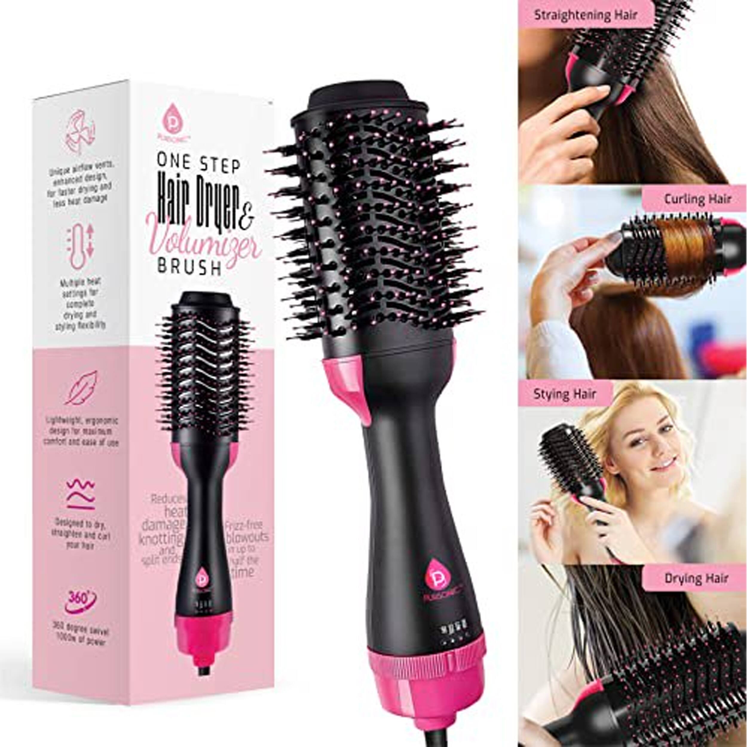 Straightening Hair - ONE STEP Hair Drier & Volumizer BRUSH
Curling Hair - drying
Styling Hair - design
Drying Hair - Designed to dry hair
360° Reduce heat damage, knotting and split ends Frizz-free blowouts time