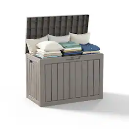 Yardgrace - 55 Gallon Water Resistant Resin Lockable Deck Box - 55 Gallon Brown