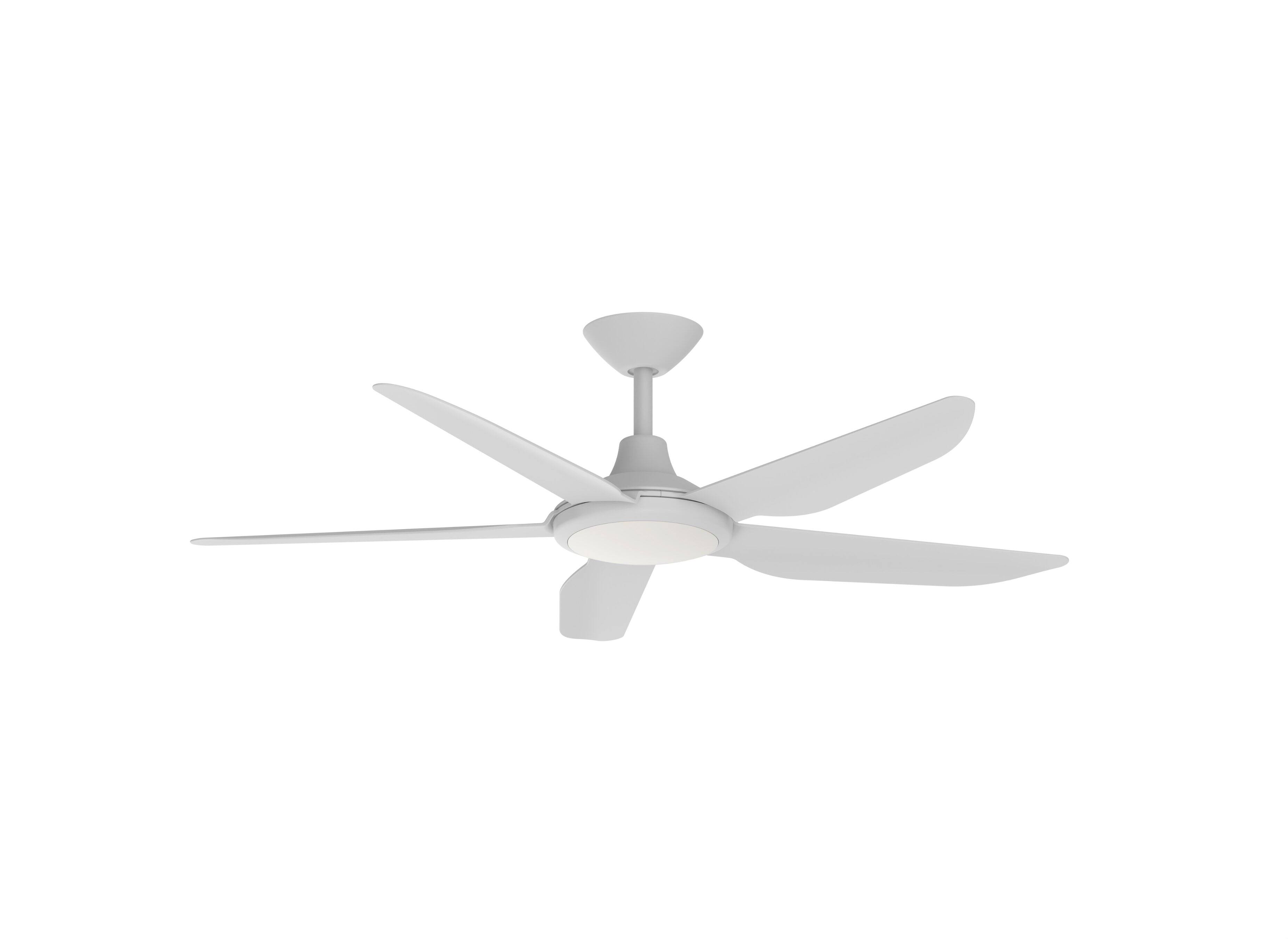 Alt View 4. ENLIGHT - 52" Smart DC Ceiling Fan, CCT & Dimmable Light, Efficient + Quiet DC Motor, Reverse Mode, Matter, 5-Blade, Damp Rated - White.