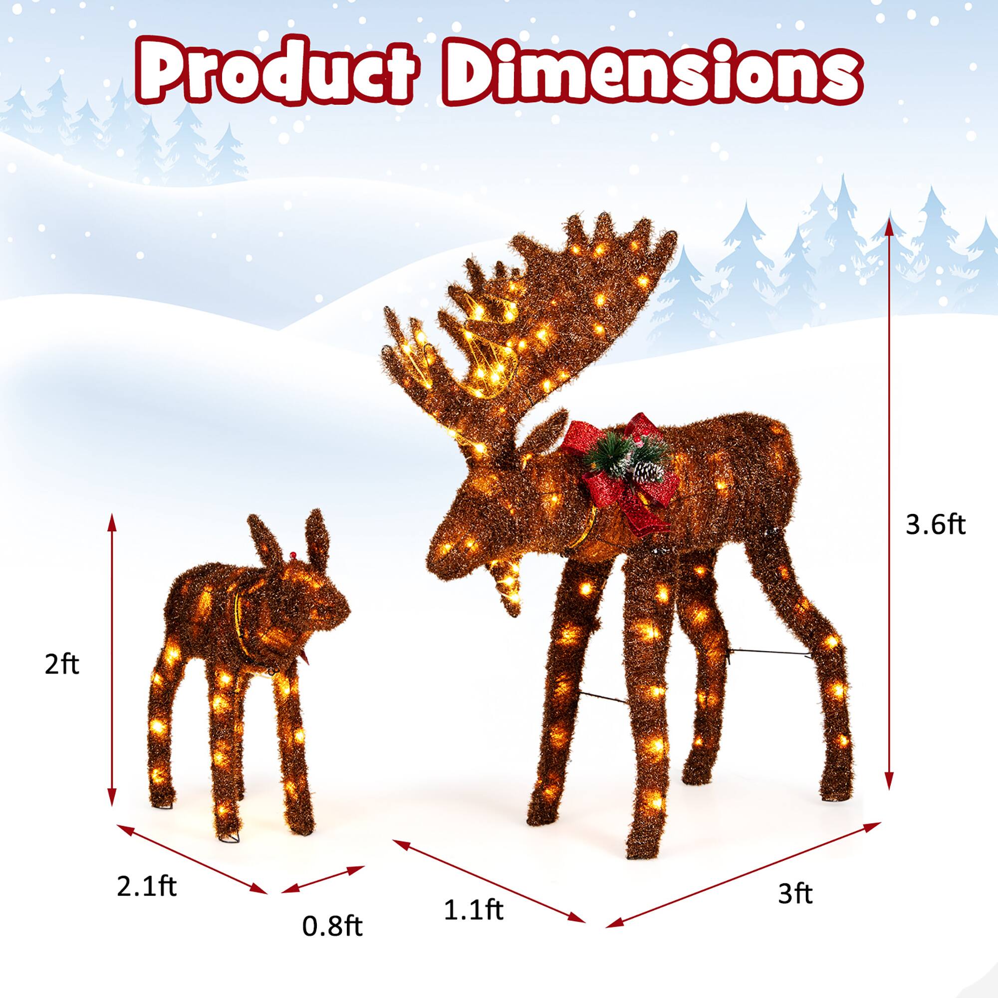 Product Dimensions

- Height: 3.6ft
- Width: 3ft
- Depth: 2ft
- Height of smaller figure: 2.1ft
- Width of smaller figure: 1.1ft
- Depth of smaller figure: 0.8ft