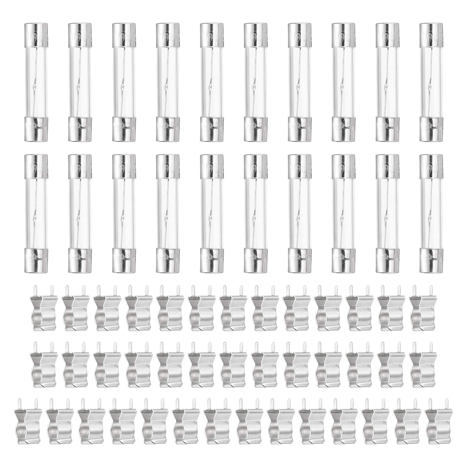 Unique Bargains - Glass Tube Fuses, 6x30mm 10A 250V Slow Fast Blow Glass Cartridge Tube Fuse with 40pcs Safety Clip 20pcs price history on PriceWatchPro