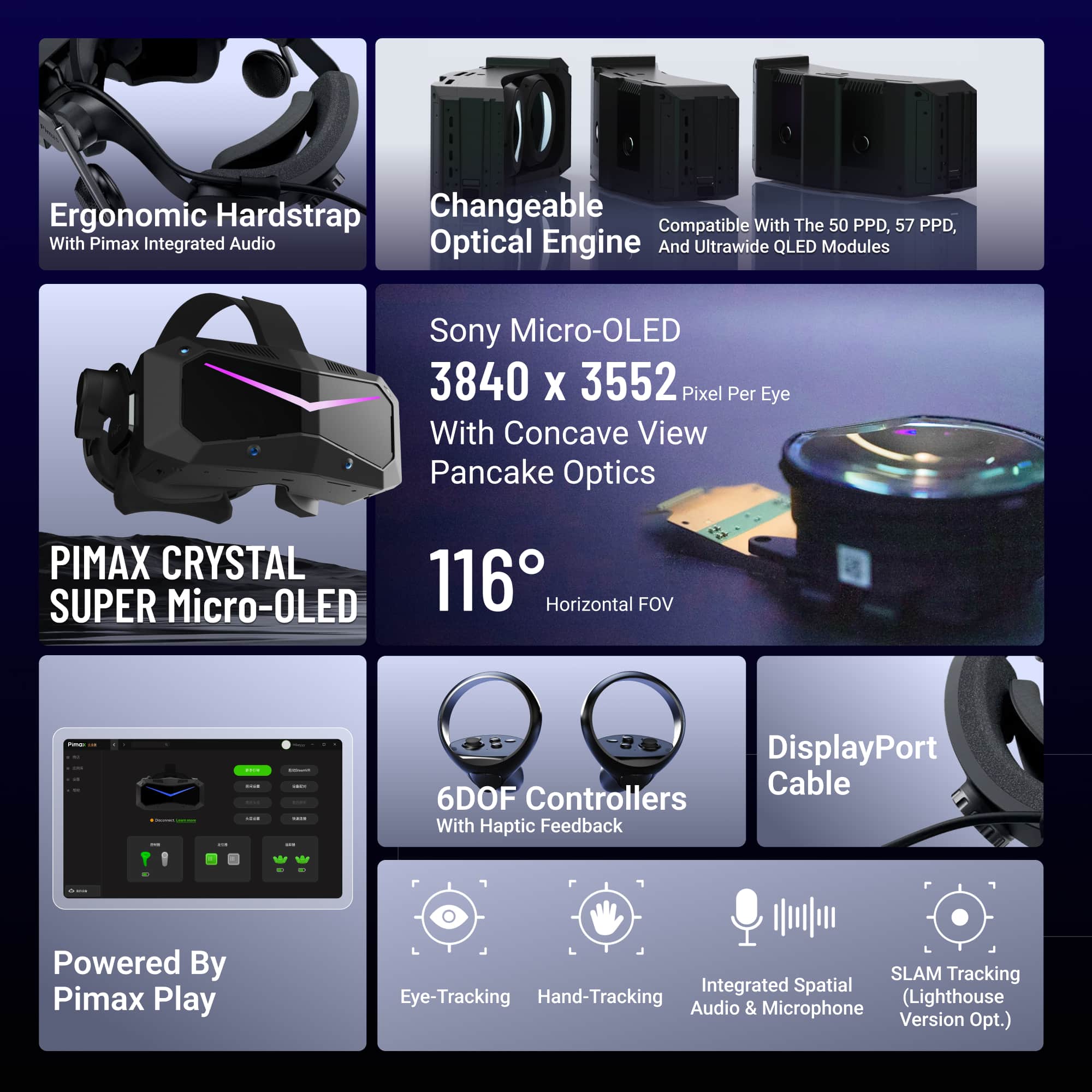 Pimax Crystal Super 8K Micro OLED Virtual Reality Headset with