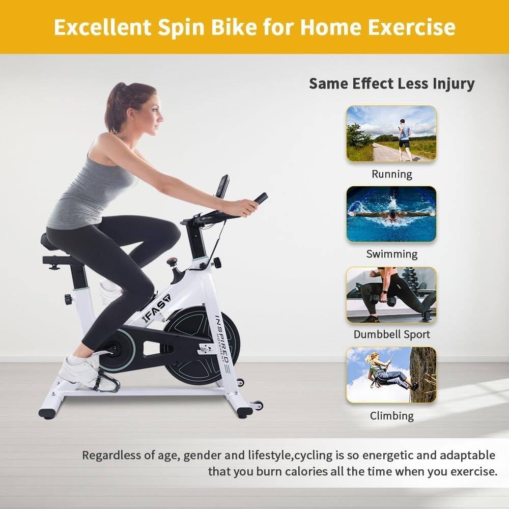 Excellent Spin Bike for Home Exercise  
Same Effect Less Injury  

Running  
Swimming  
Dumbbell Sport  
Climbing  

Regardless of age, gender and lifestyle, cycling is so energetic and adaptable that you burn calories all the time when you exercise.