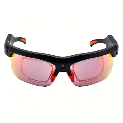 Front. PRIMEPLUS - AI Smart Sunglasses with POV 13MP Camera ChatGPT AI Translation Video Recording Outdoor Cycling - Black.