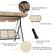 - Rugged Durable Steel Spring Hook
- 3-Person Seating
- Reinforced Anti-Slip Foot Cap
- Breathable, Weatherproof and Anti-aging Fabric Seats
- Canopy Swing with Heavy Duty Steel Frame