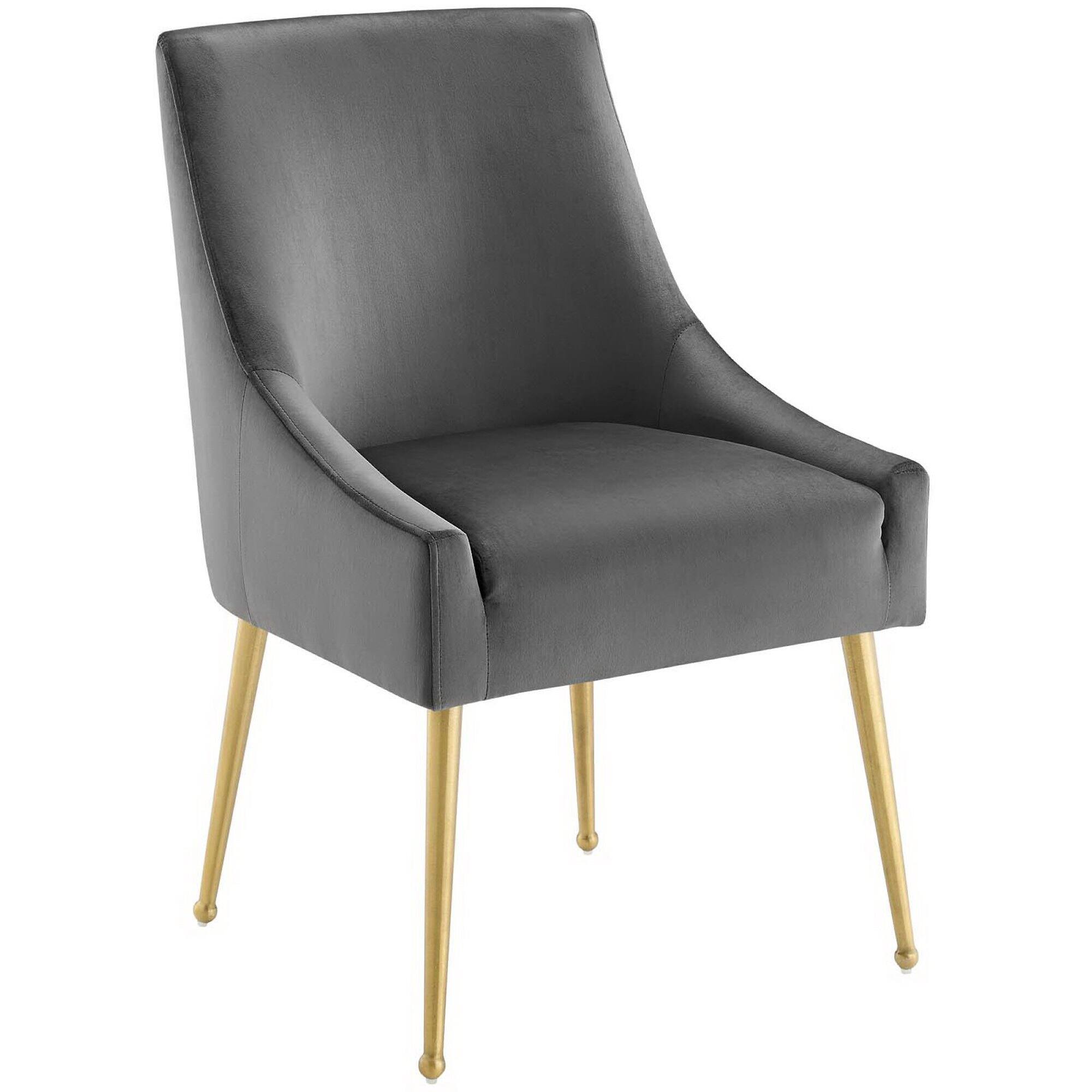 Angle. Modway - Discern Upholstered Performance Velvet Dining Chair by Modway - Gray.