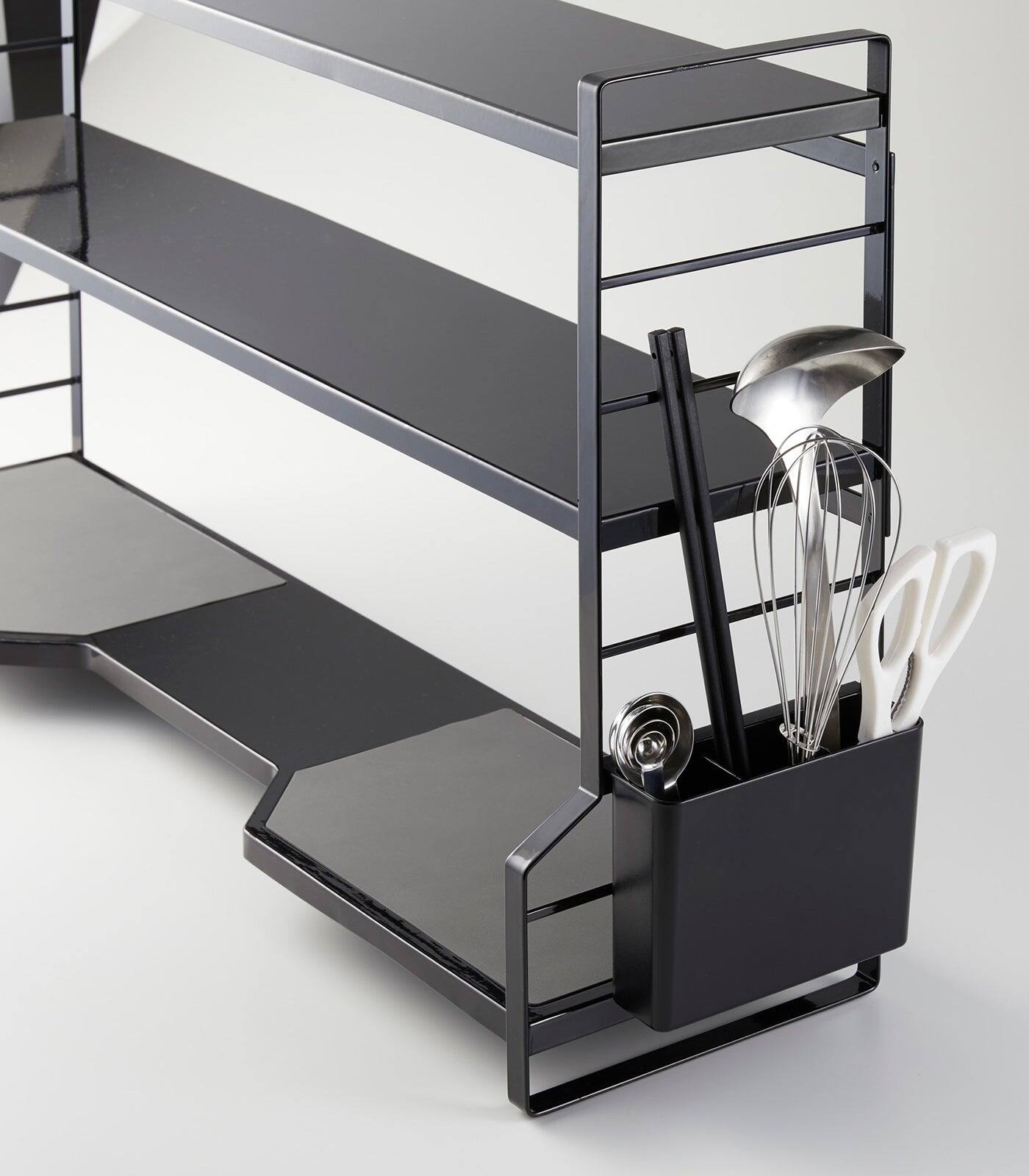 Alt View 1. Yamazaki Home - Countertop Shelves - Steel - Black.