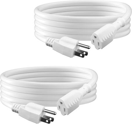 Front. BN-LINK - BN-LINK 2-Pack 10ft White Outdoor Extension Cord, 16/3 SJTW, 3-Prong, Weather Resistant, Flame Retardant - White.