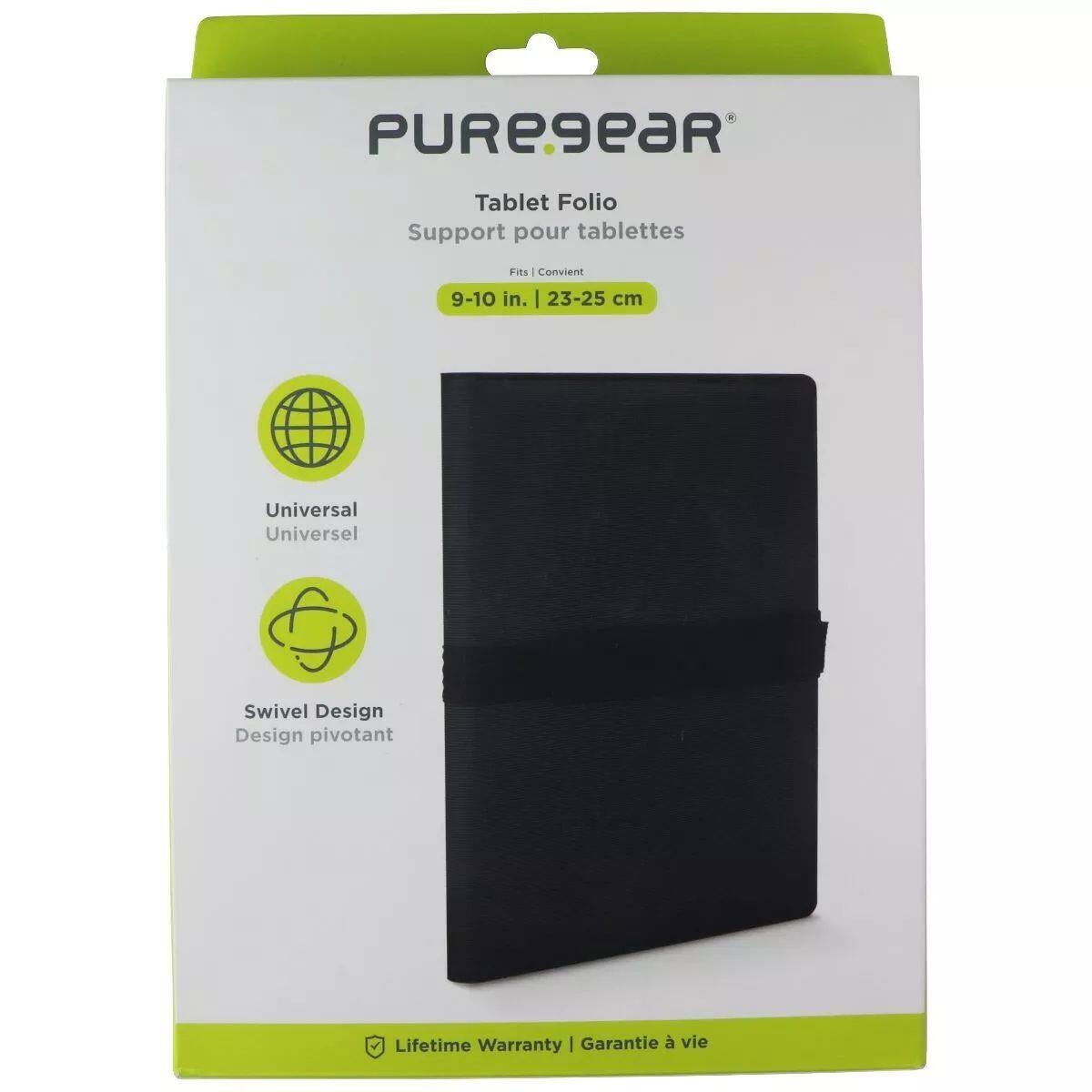 PUREgeaR Tablet Folio Support pour tablettes Fits I Convient 9-10 in. | 23-25 cm Universal Universel Swivel Design Design pivotant Lifetime Warranty | Garantie à vie