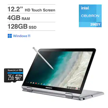 12.2" HD Touch Screen
4GB RAM
128GB SSD
Intel Celeron 3965Y
Windows 11
Team ELITE A1 V30 256GB Micro SDXC I
Samsung