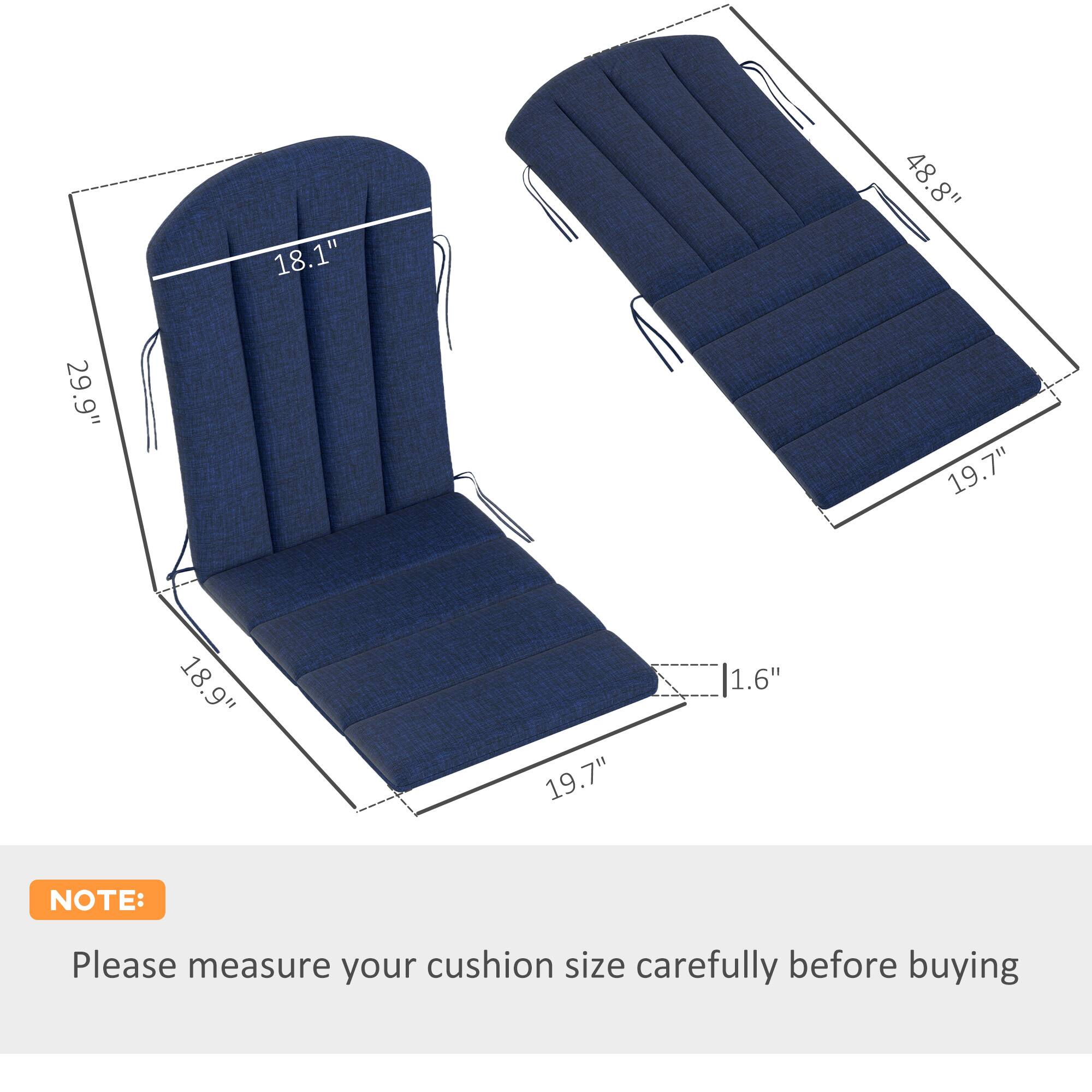 18.1" 48.8" 29.9" 19.7" 18.9" 19.7" 1.6"  
NOTE: Please measure your cushion size carefully before buying