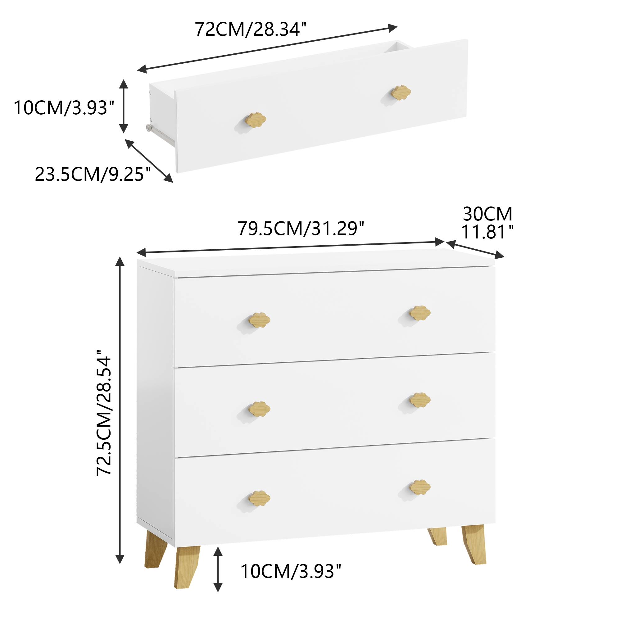 72CM/28.34"  
10CM/3.93"  
23.5CM/9.25"  
72.5CM/28.54"  
79.5CM/31.29"  
10CM/3.93"  
30CM/11.81"