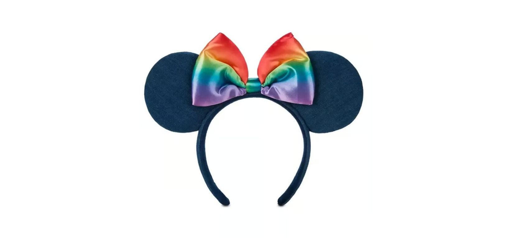 Disney - Parks Blue Minnie Mouse Pride Rainbow Bow Ears Headband Ears