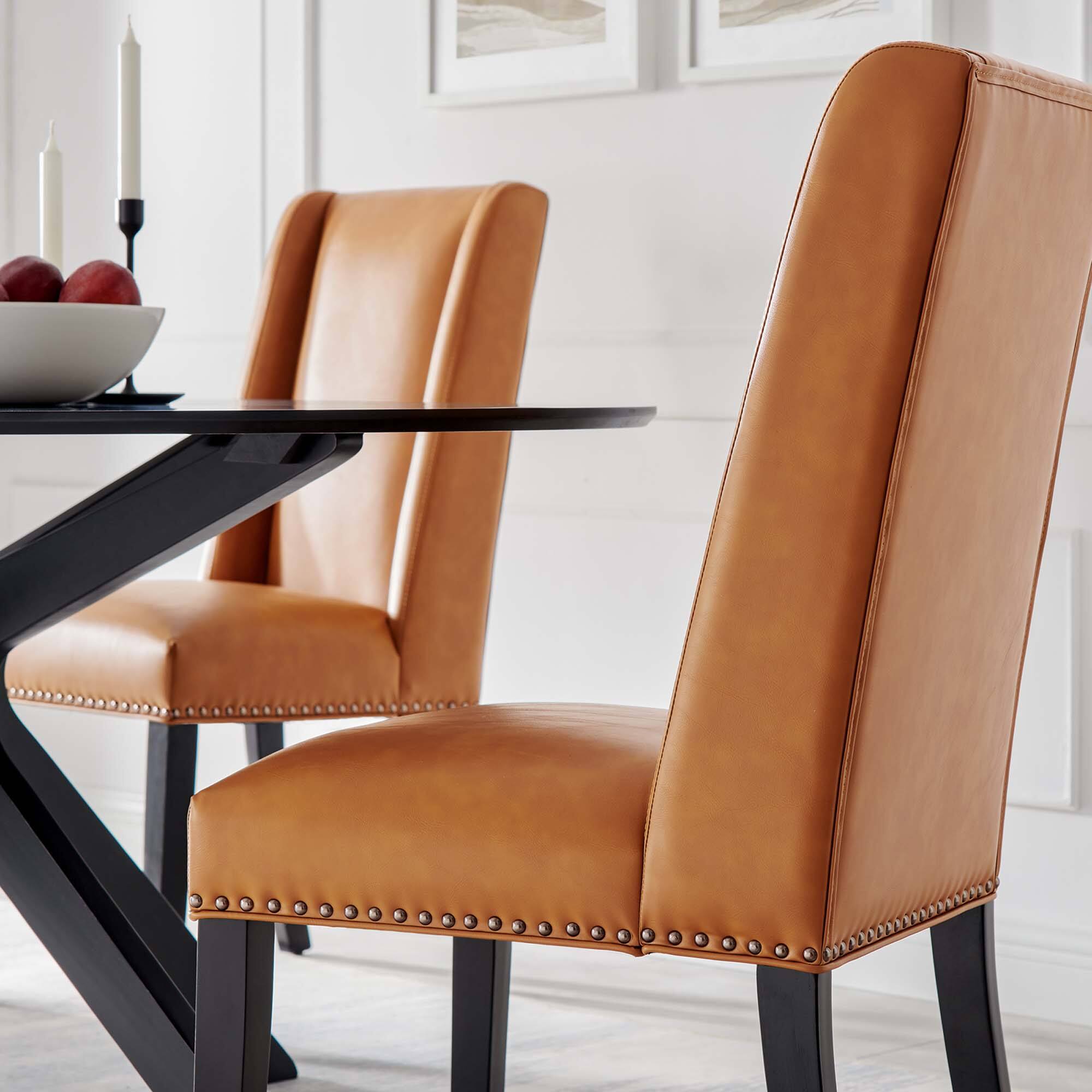 Alt View 4. Modway - Baron Vegan Leather Dining Chair by Modway - Brown.