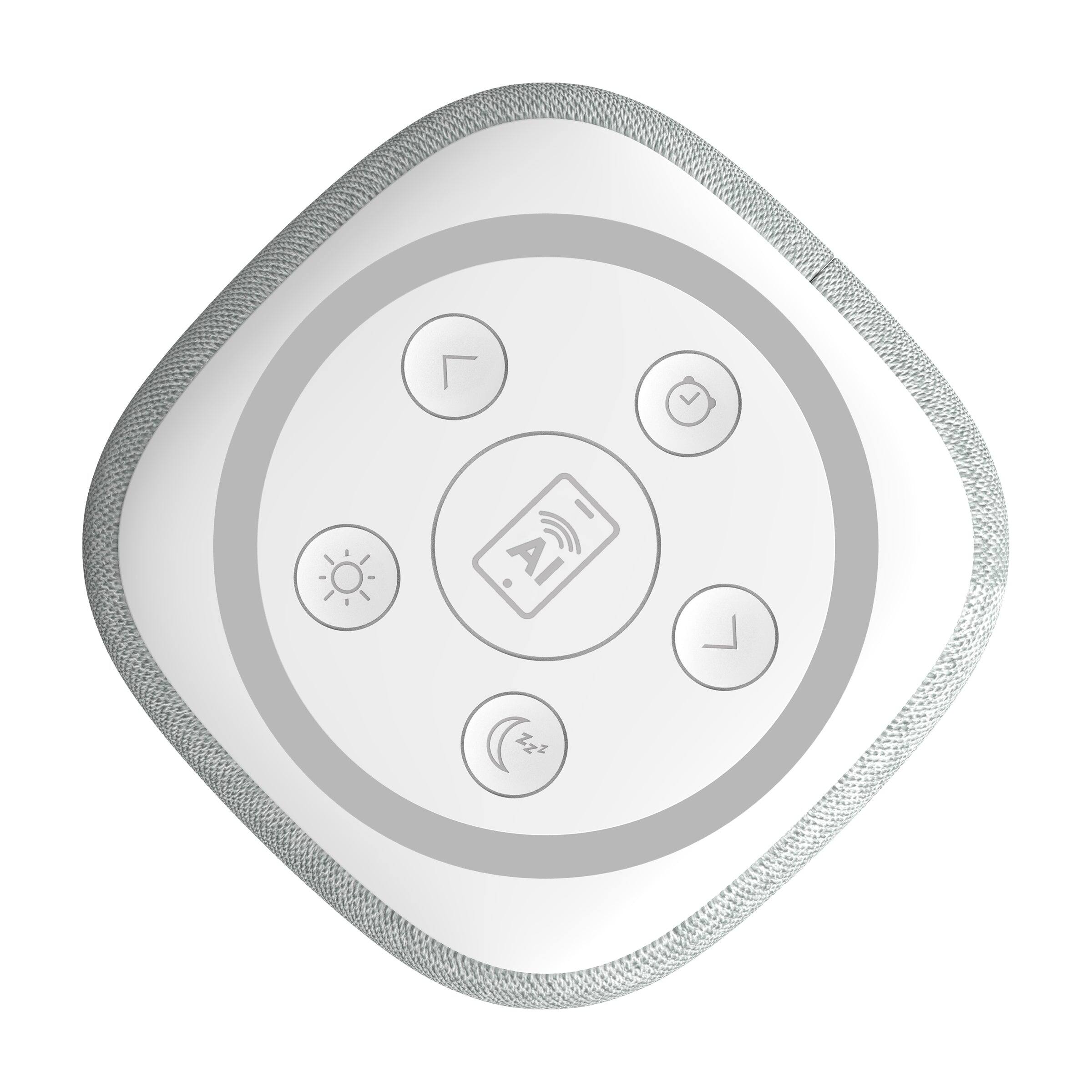 Alt View 3. Gemini - BRS-180 Bluetooth home speaker with night light, 16 sleep sounds, and LED clock - White.