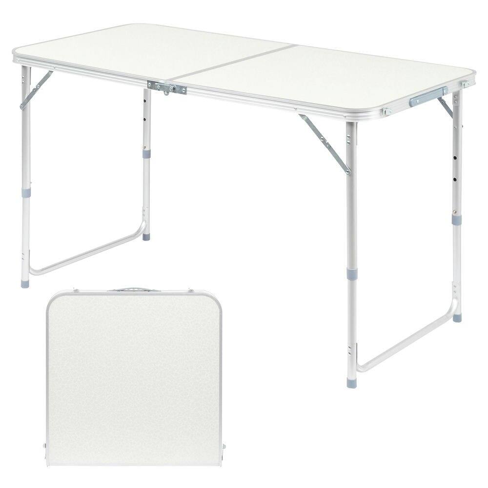 Alt View 4. Resenkos - Resenkos Portable Multi-Use Folding Table 4Ft - Wood Grain Design, Versatile Tabletop For Home, Outdoor Events, White - White.