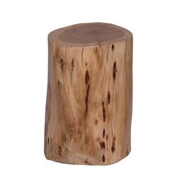 Manhattan Lane - 17 Inch Accent Stump Stool End Table, Live Edge Acacia Wood Log with Grain and Knot Details - Brown