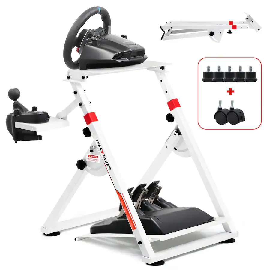 GTPlayer Sim Racing Wheel Stand Simulator Cockpit Wheel Stand White BBY ...