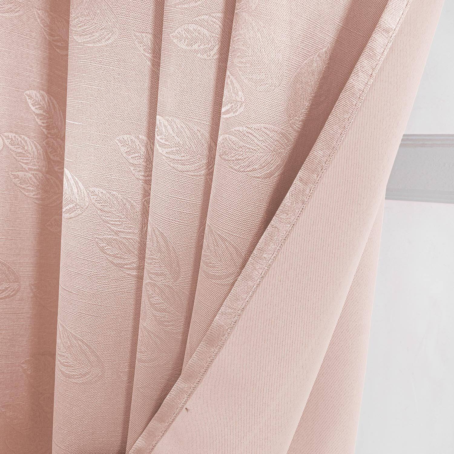 Back. Olivia Gray - Olivia Gray 100% Polyester 200 GSM Arlo Embossed Blackout Grommet Curtain Panel 54" x 84" Blush - Blush.