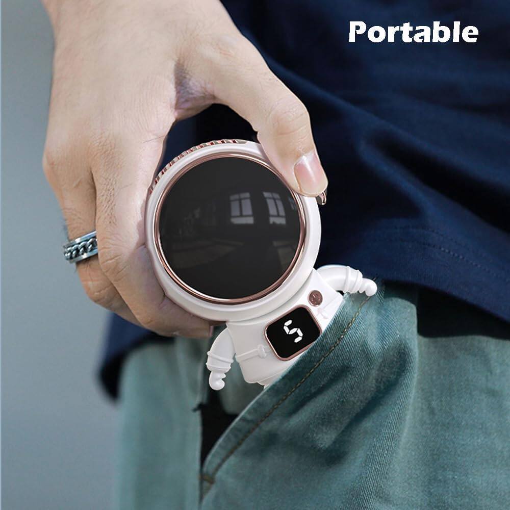 Alt View 4. Cluzine - Astronaut Portable Fan,360° Airflow, Neck/Handheld/Desktop, Rechargeable, Quiet, for Travel Office Home.