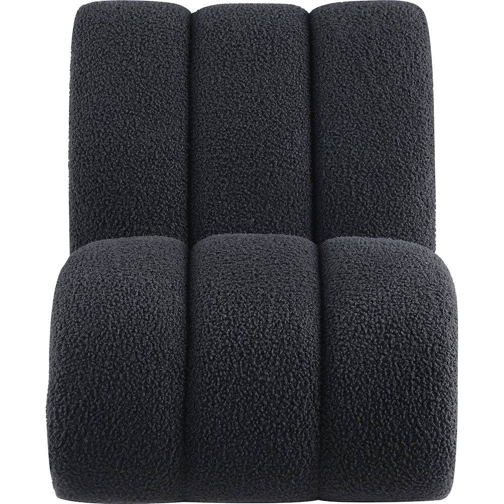 Alt View 3. Meridian Furniture - Swoon Black Faux Sheepskin Accent Chair - Black.