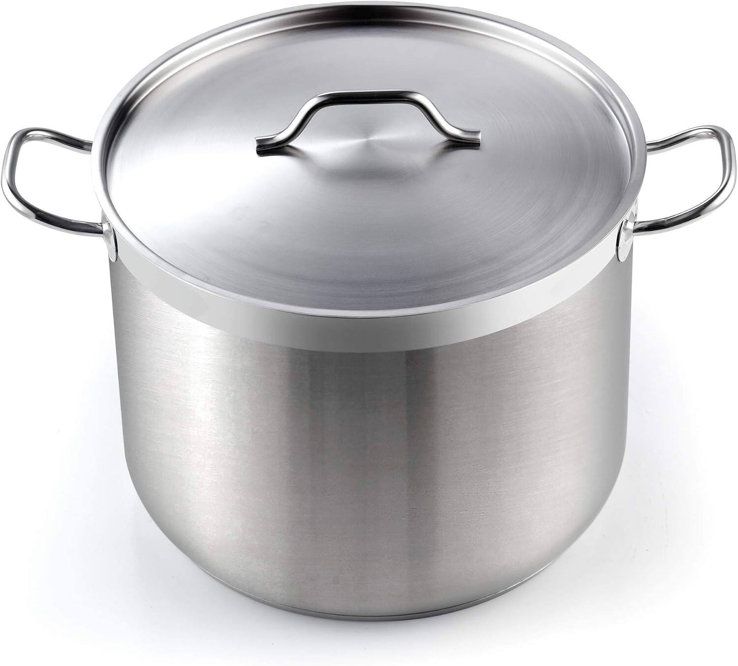 Alt View 3. Cooks Standard - Professional 30 qt S/S Heavy Duty Stock Pot W/ Lid, Large Pot for Cooking Pasta, Soup,Induction& Oven & Dishwasher Safe - stainless steel.