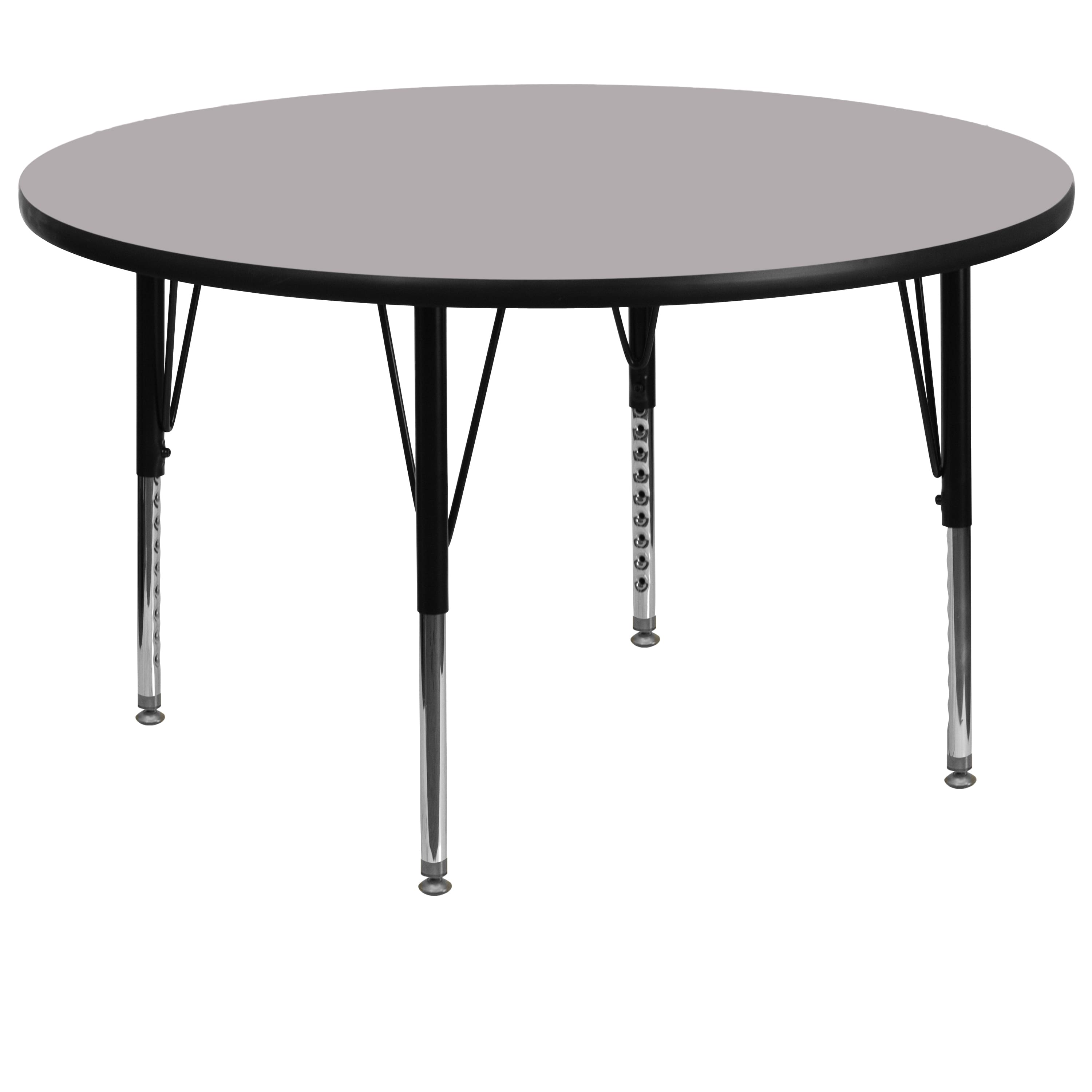 Flash Furniture - Wren 60'' Round Grey Thermal Laminate Activity Table - Height Adjustable Short Legs - Gray price history on PriceWatchPro