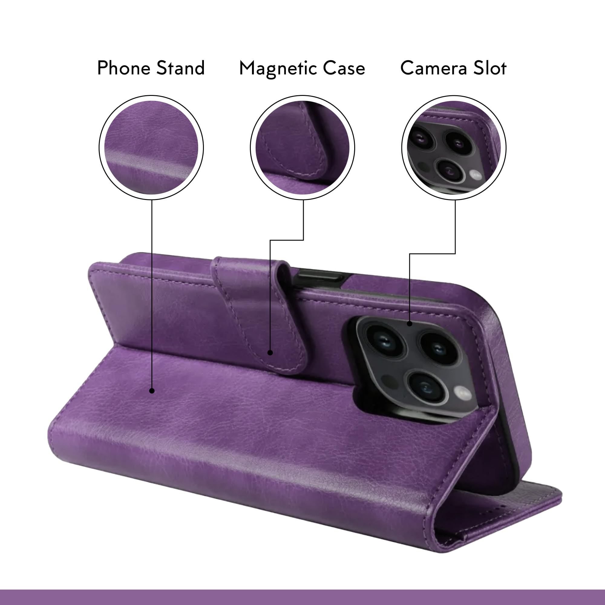 Phone Stand, Magnetic Case, Camera Slot