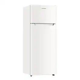 BANGSON - 7.7 Cu.Ft Apartment Fridge with Top Freezer, Large Capacity, Energy Saving, Low Noise - Cream White