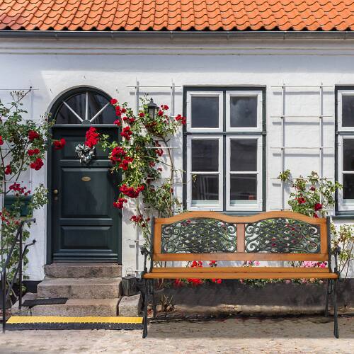 Alt View 5. Winado - 49in Classic Cast Iron Bench, Teak Arched Back Rectangular Outdoor 3-Seater Easy Assembly Weather Resistant for Garden - Teak.