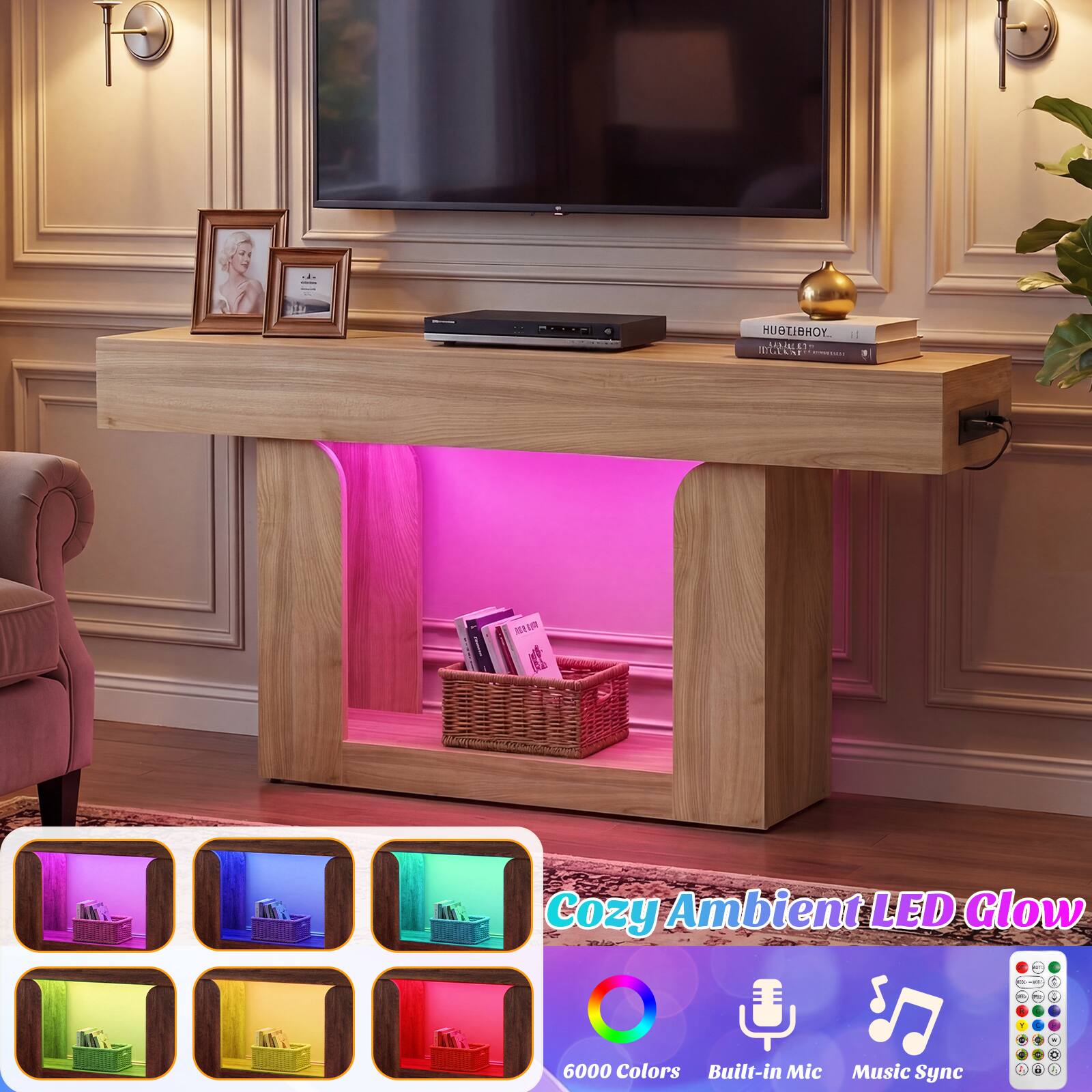 Cozy Ambient LED Glow  
6000 Colors  
Built-in Mic  
Music Sync