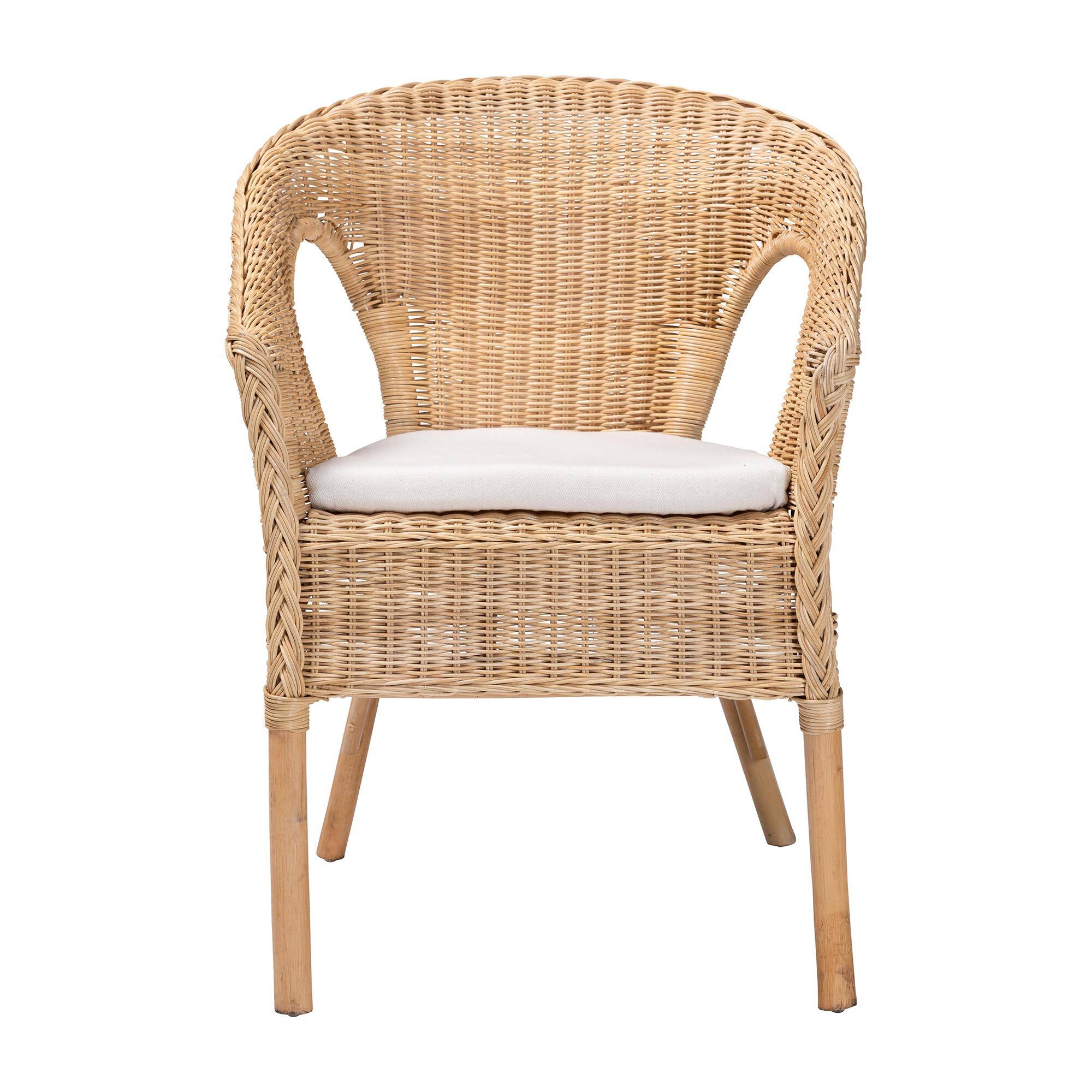 Angle. bali & pari - Abbey Modern Bohemian Natural Rattan Dining Chair - Natural.
