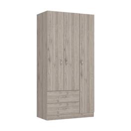 TuHome - Austral Three Door Armoire Light Gray MDF - White
