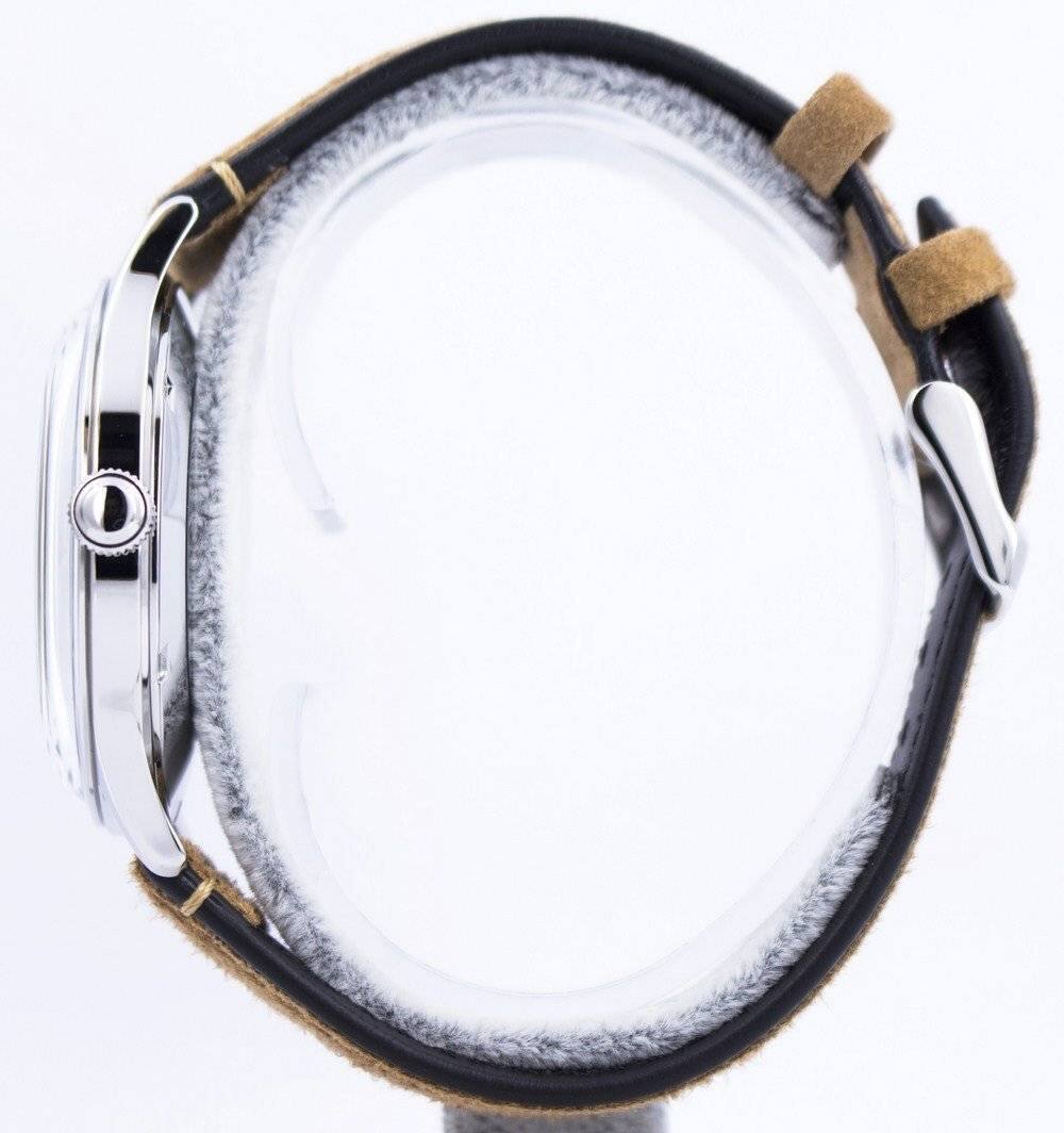 Angle. Orient - Bambino Version 4 Classic Automatic FAC08003A0 AC08003A Men's Watch - Brown and grey.