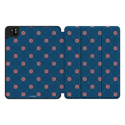 Front. Keyscaper - Marvel Pattern Tablet Case - Apple iPad Pro 11in (3rd/2nd/1st Gen) - Captain America.